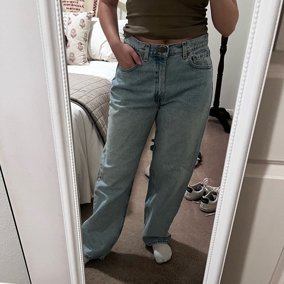 Levi's Denim - Vintage Levi's 550 Relaxed Fit Boyfriend Light Wash Wide Leg Jeans